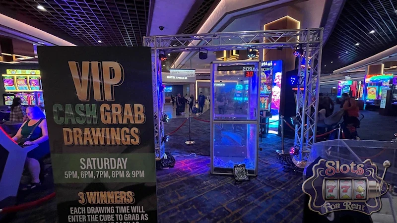 VIP cash booth installed at a live event