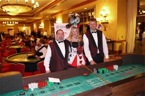 Craps table and casino event team