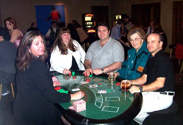 Guests enjoying a casino party