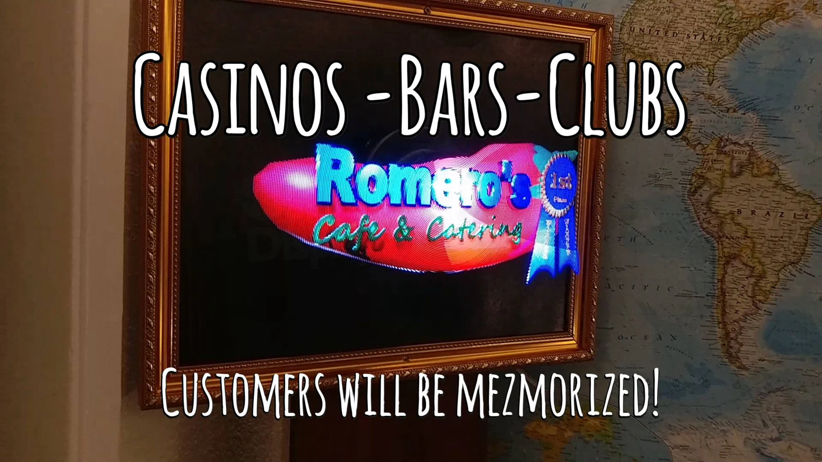 Holographic cafe branding demonstration