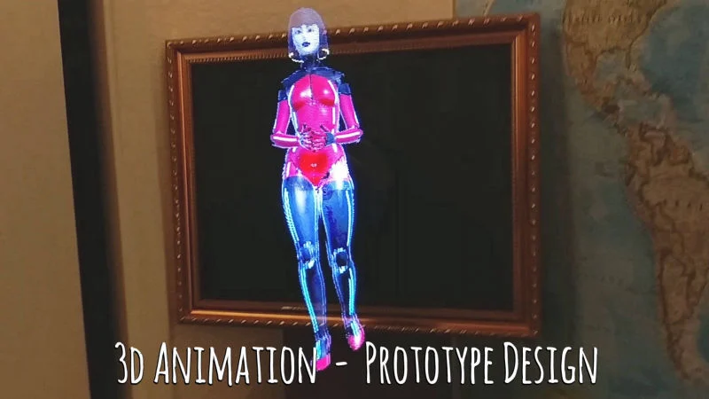 3D character animation in a holographic display demonstration