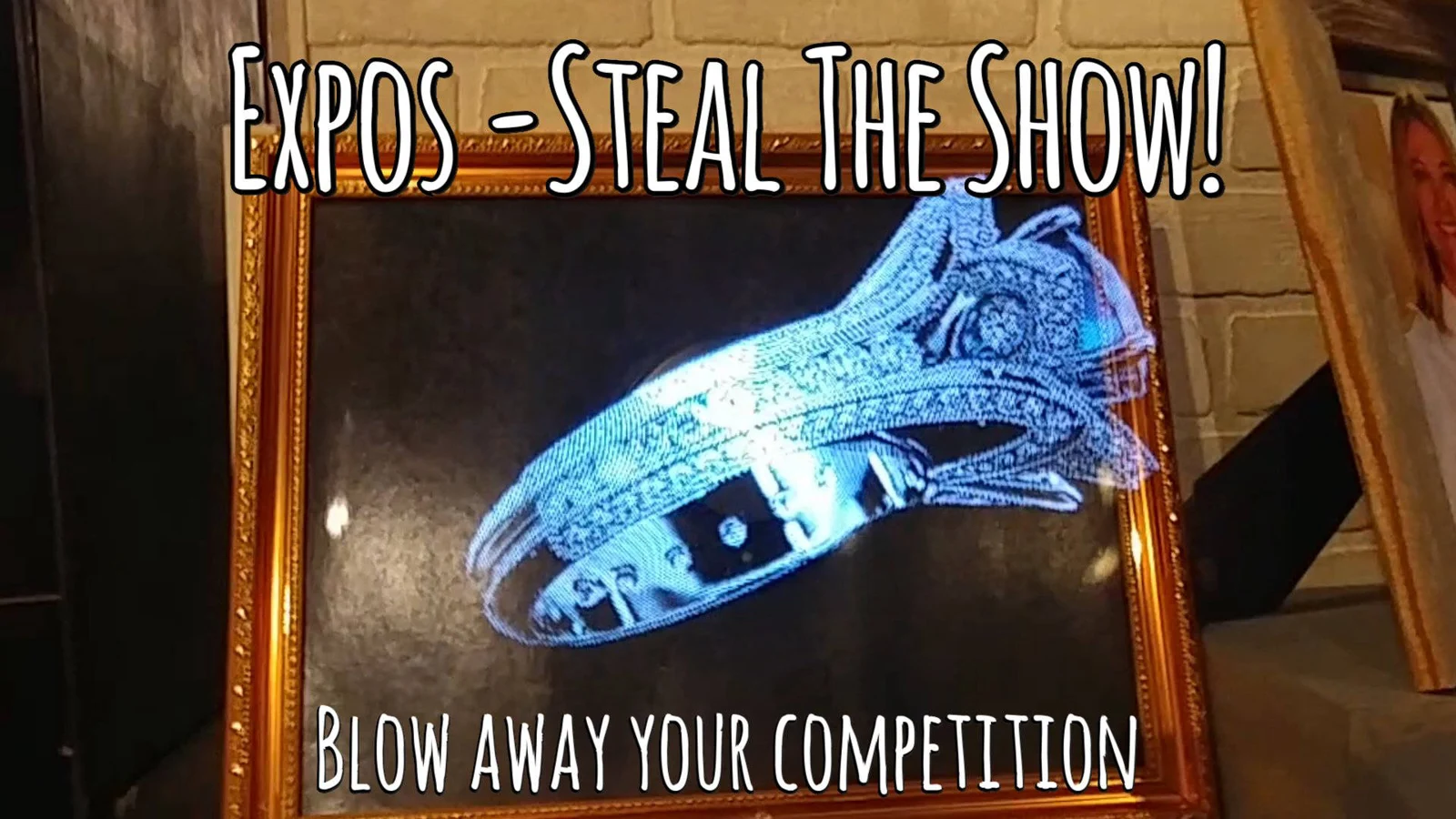 Diamond ring shown in a holographic product display demo