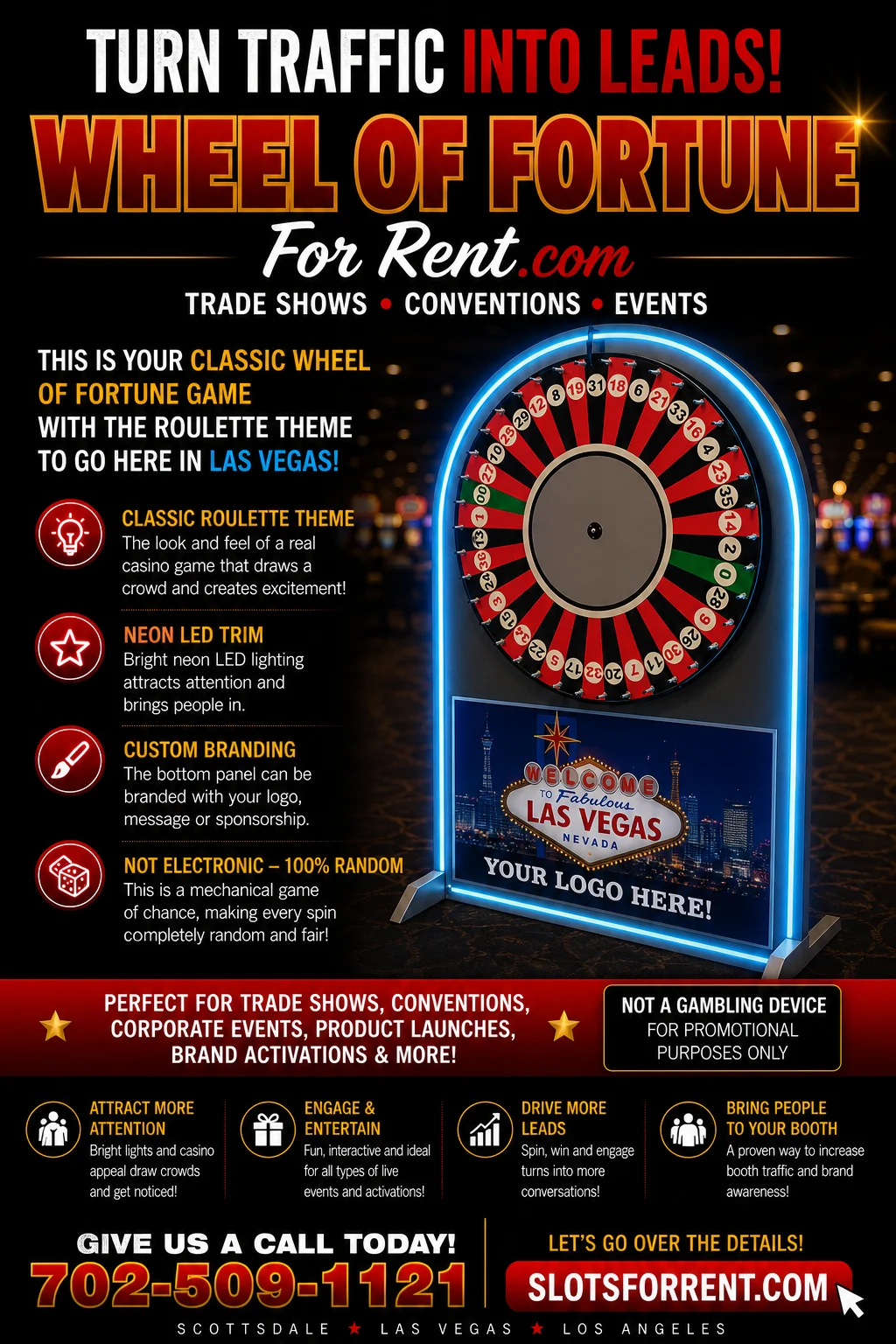 Roulette-themed prize wheel promotional product poster